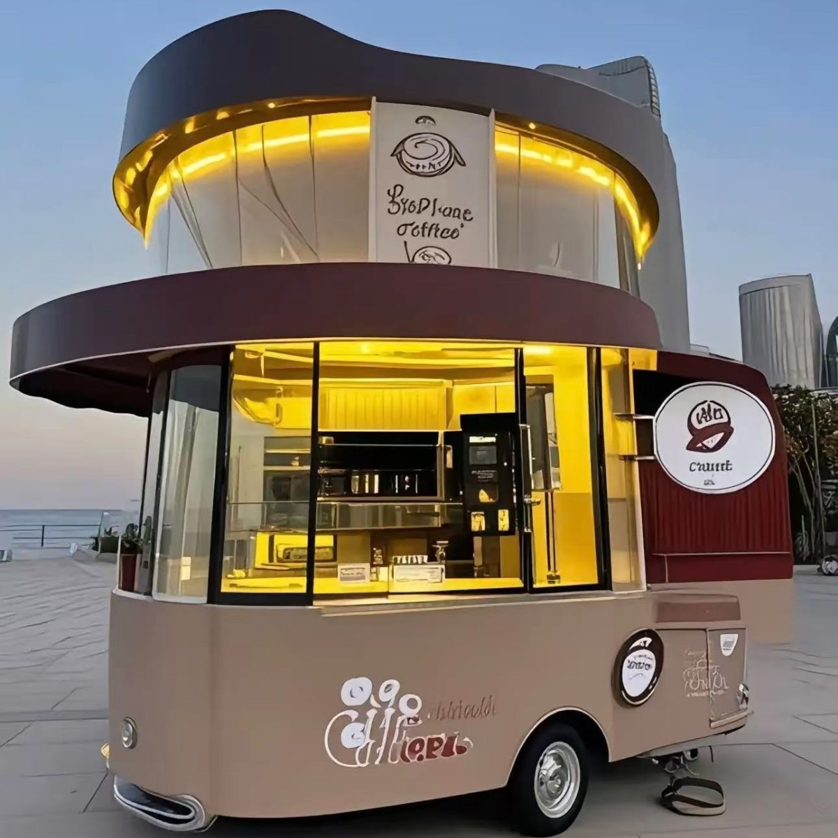 Móvil multifuncional Coca-Cola leche taza de té carro de comedor popularidad en línea punto escénico comercial tarjeta de perforación de helado venta de puestos de carro de snack