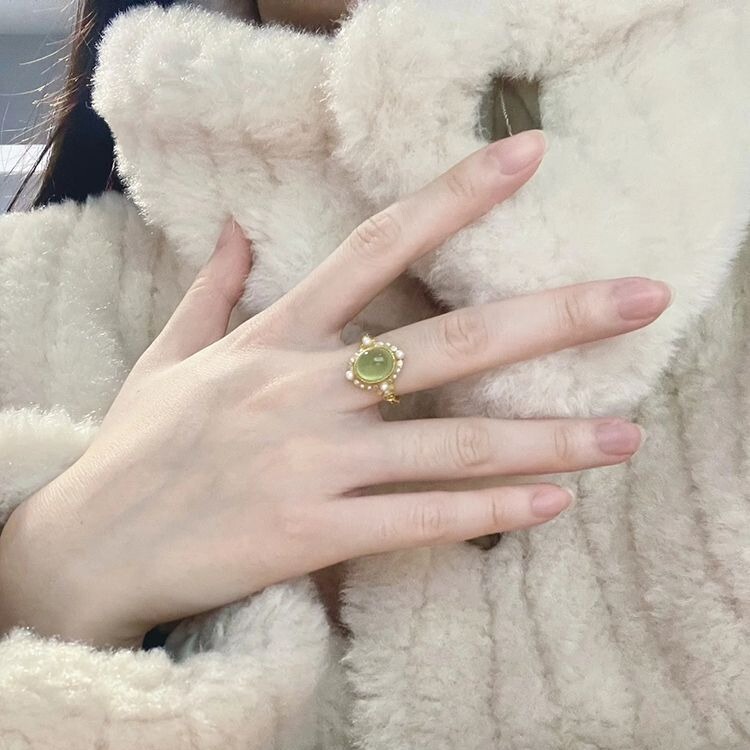 Light Luxury Retro Style Oval Egg Face Ring Women's vingate Simple Cold Style Ring Niche Design Finger Ring Light Luxury Retro Style Oval Egg Face Ring Women's vingate Simple Cold Style Ring Niche Design Finger Ring