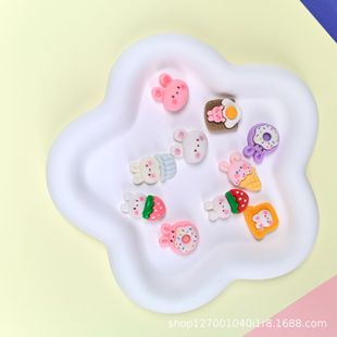 Cute Cartoon creative stickers gu Ka cream glue resin accessories hairpin diy decorations waterproof hole shoes buckle