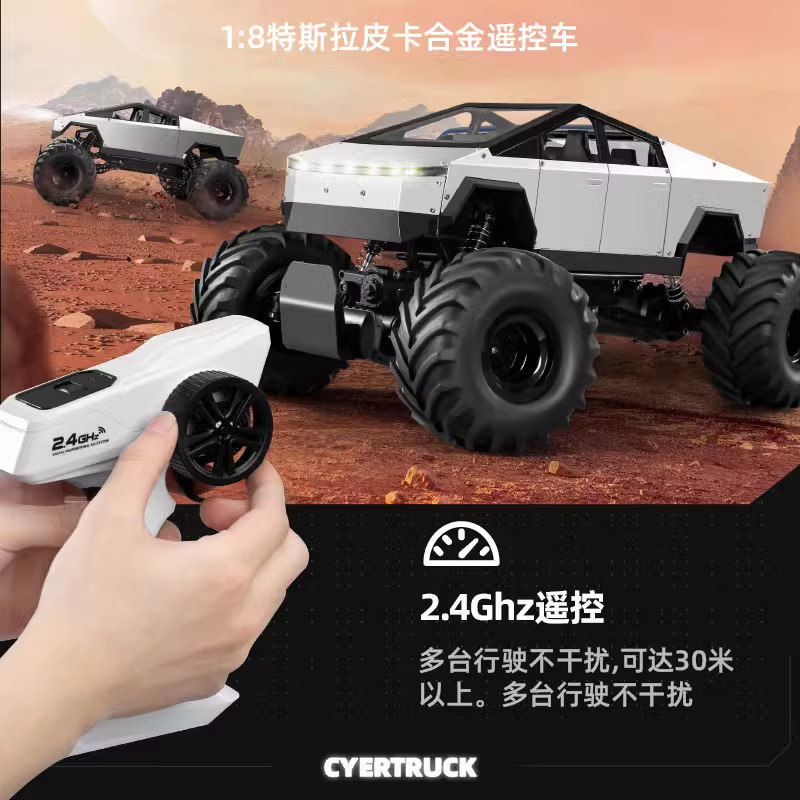 진정한 새로운 QIDA 어린이 원격 제어 4 륜 드라이브 오르기 오프로드 차량 테슬라 사이버 합금 자동차 변형 옵티머스 프라임 자동차