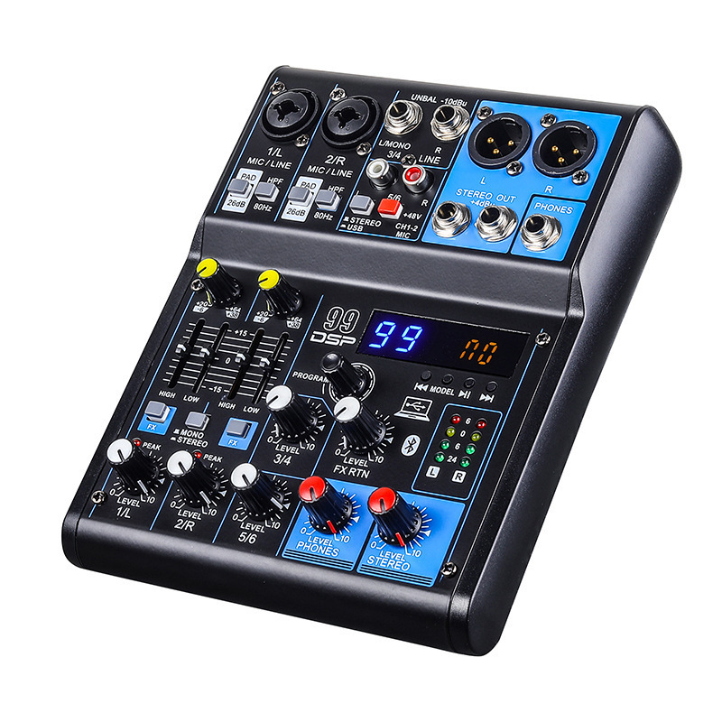 Consola de Mezcla de Audio Serie MGA con Bluetooth y Reverberación para Transmisión en Vivo