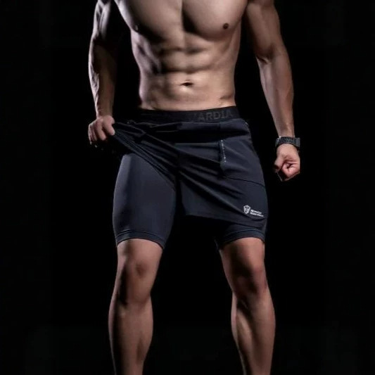 Sports and Fitness Anti-Embarrassment Shorts for Summer, Men's and Women's Running Training Marathon Double-Layer Lining Real Two-Piece Quarter-Length Shorts Sports and Fitness Anti-Embarrassment Shorts for Summer, Men's and Women's Running Training Marathon Double-Layer Lining Real Two-Piece Quarter-Length Shorts