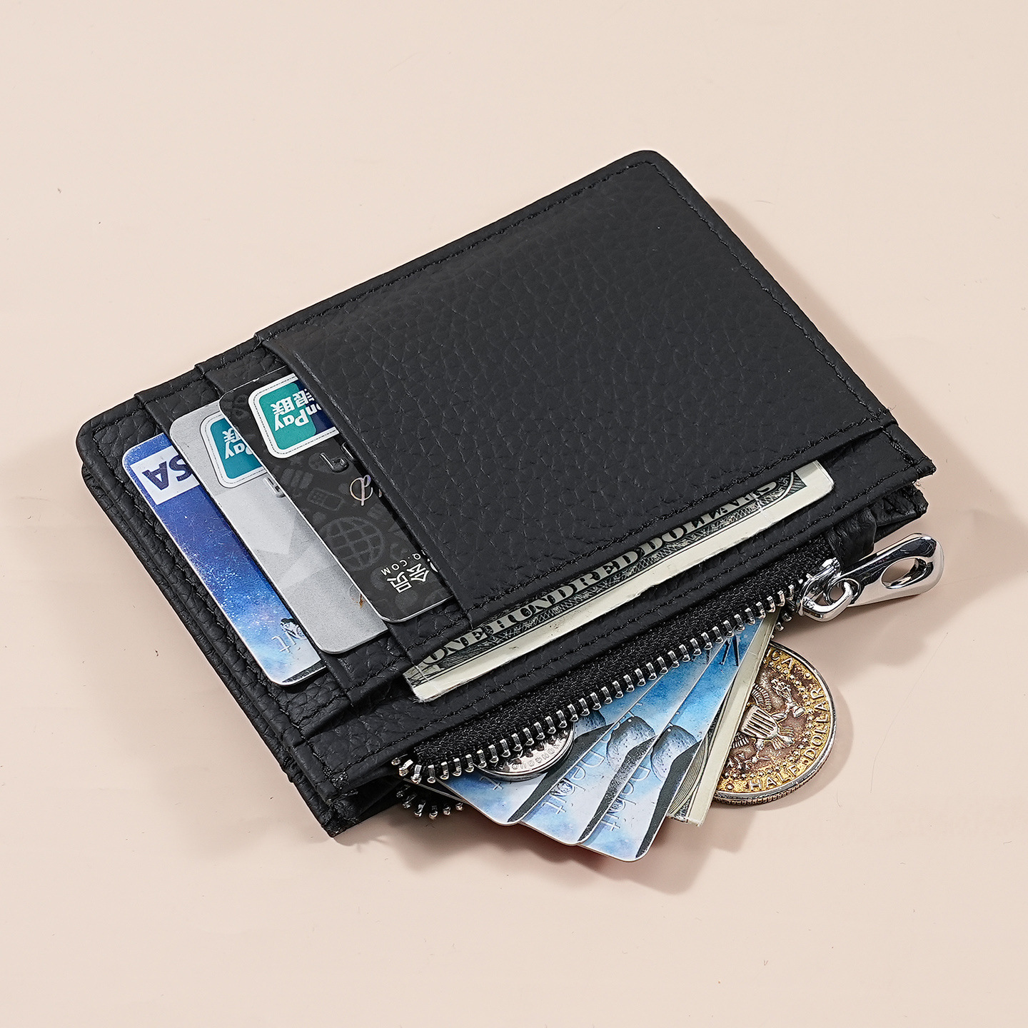 双面卡包男女士超薄一片式真皮卡套头层牛皮零钱包小巧驾驶证件包