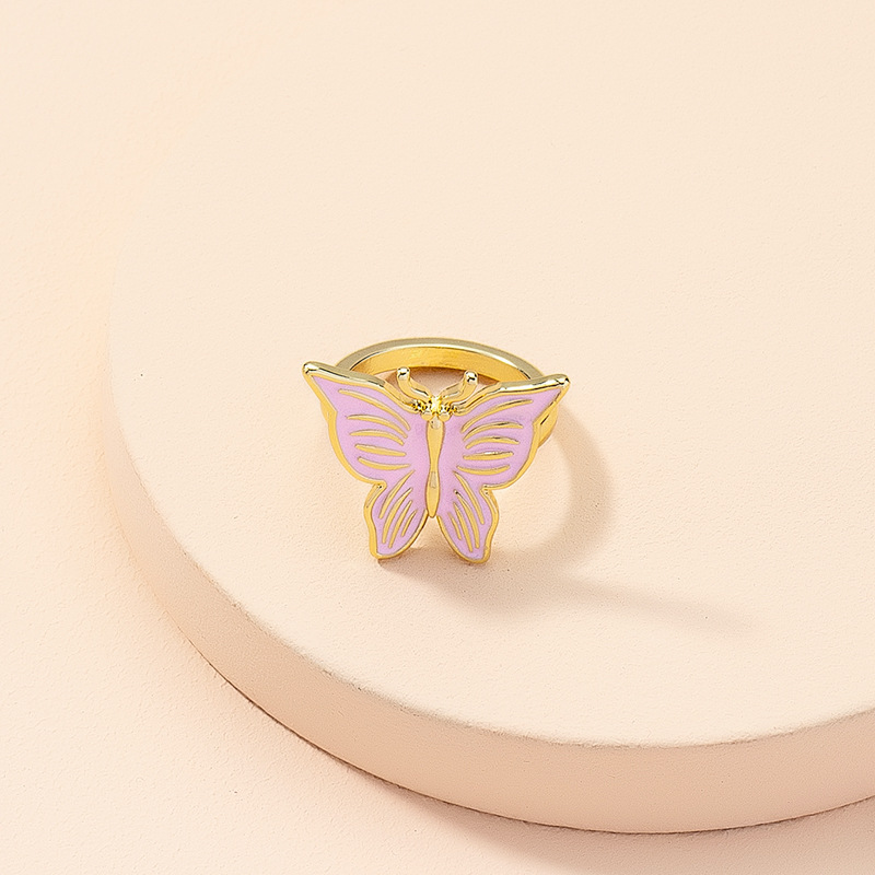 wholesale jewelry simple diamond butterfly ring Nihaojewelry