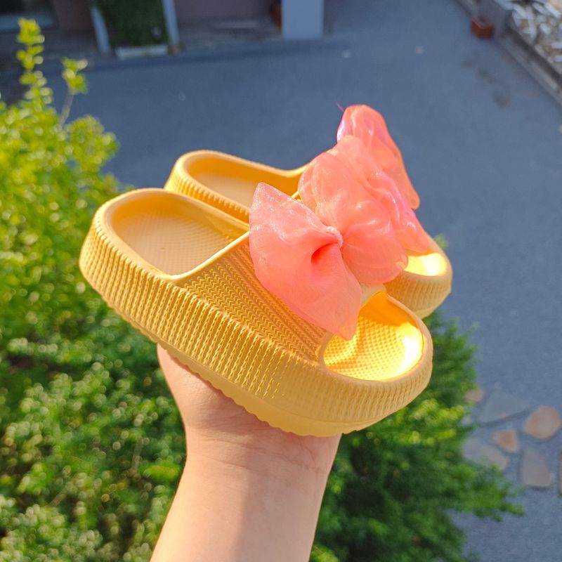 夏季儿童蝴蝶结拖鞋男女童室内防滑软底EVA萌拖可爱中小童亲子鞋|undefined