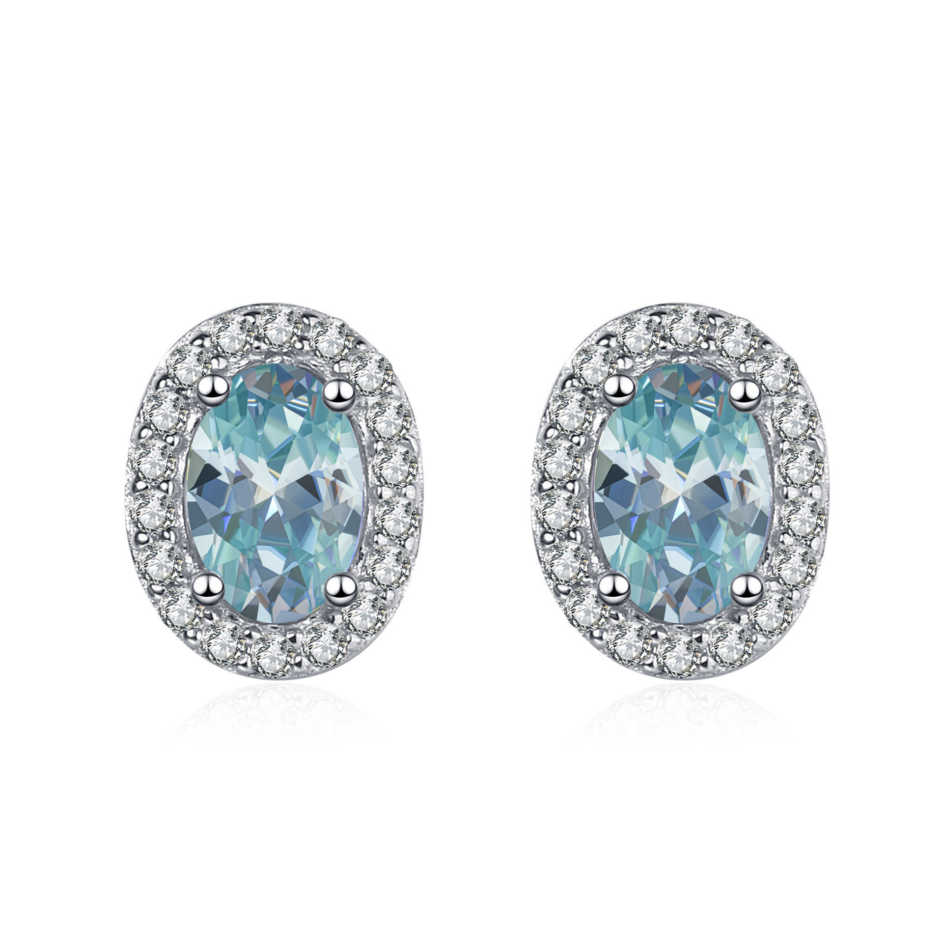 925 plata de diamante dorado color mozanita pernos de piedra oval 1 quilate azul verde pernos de piedra mozanita