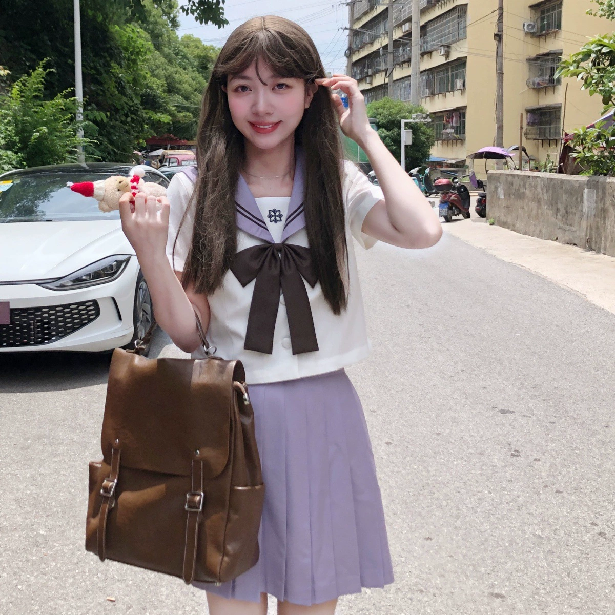 [Аметист Сакура Цяньсяя] Оригинальная униформа JK в православном японском стиле, матросский костюм в консервативном стиле, школьная форма, выпускная форма