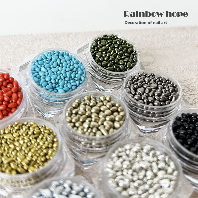 Ins Style Solid Color Irregular Glass Bean Bead Nail Jewelry DIY Wear Nail Material Nail Decoration Material Ins Style Solid Color Irregular Glass Bean Bead Nail Jewelry DIY Wear Nail Material Nail Decoration Material