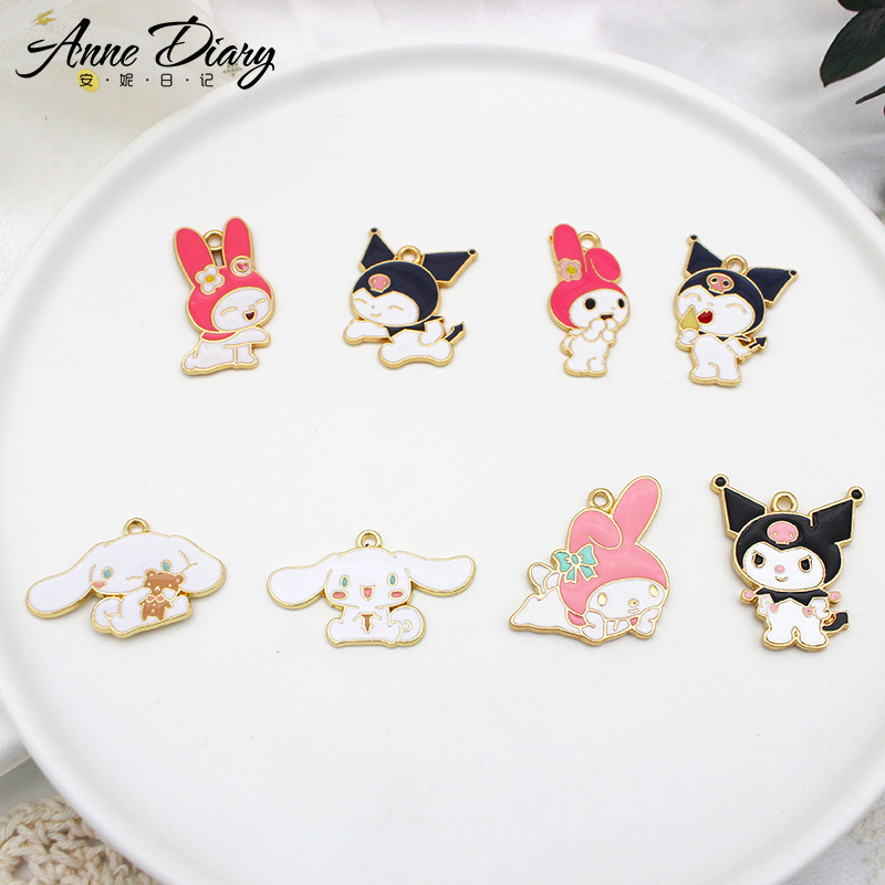 Sweet Cool Kuolomi Meruti Alloy Oil Dropping DIY Jewelry Accessories Sanrio Animation Cartoon Cute Pudding Dog