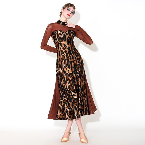 Perry Yomocha! Wild Leopard Modern Dance Dress 1881-2.0 National Standard Dance Dress Waltz dress