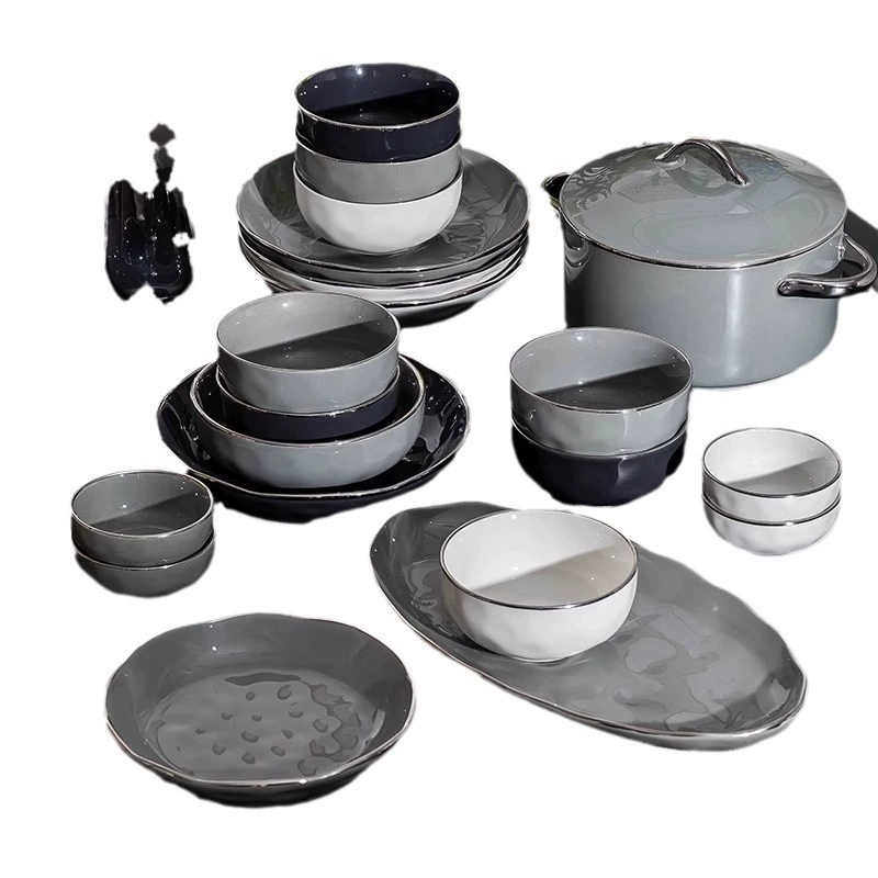 Set, ceramic tableware, light luxury style, high-quality style