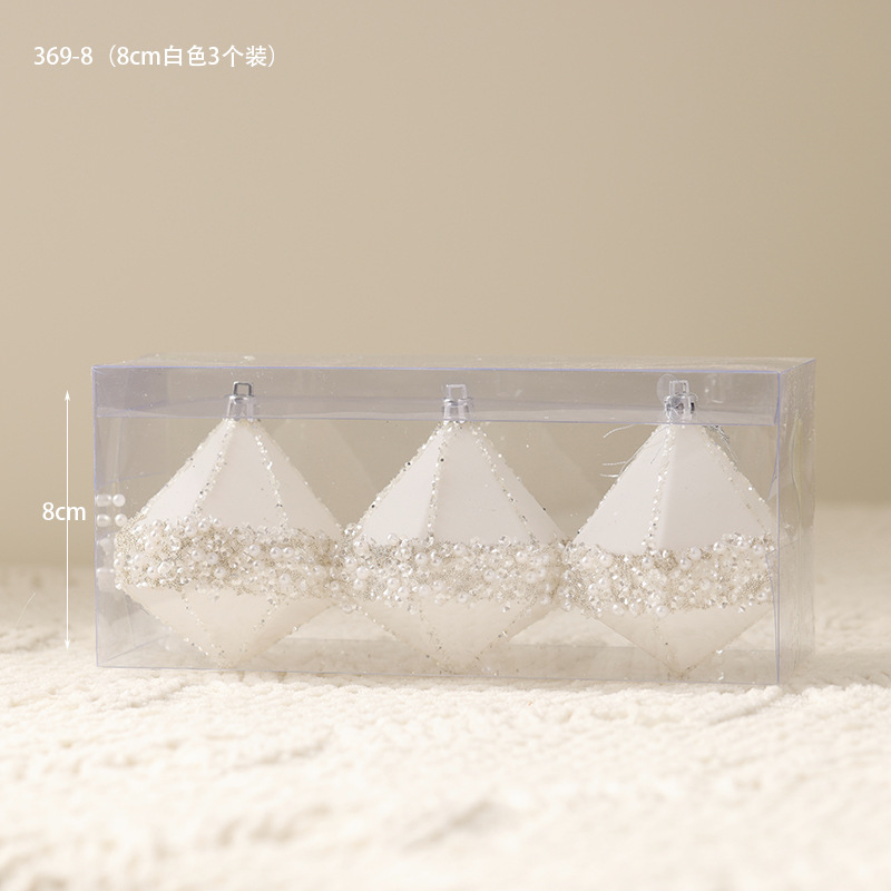 Nuevo champán blanco bola de Navidad árbol de Navidad decoración colgante bola de colores transparente ventana de decoración de props