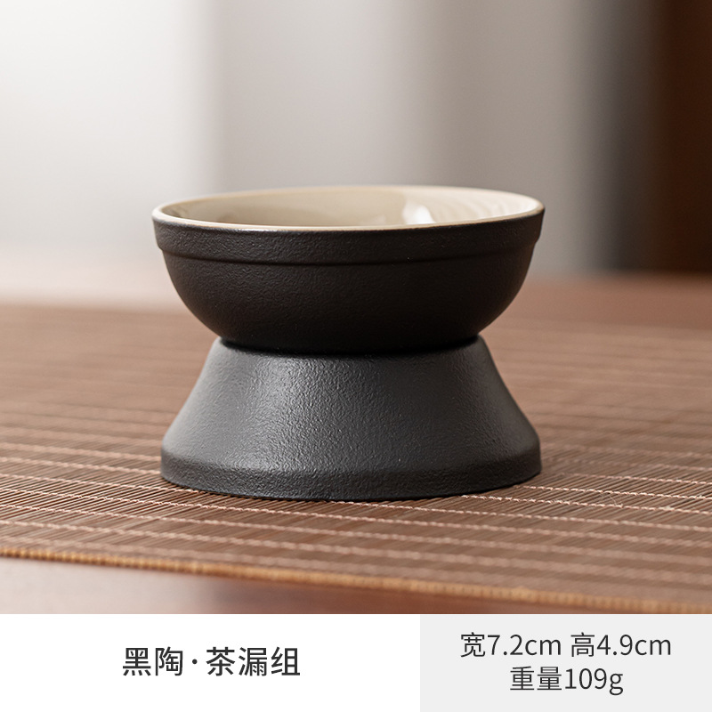 Cerámica negra esmaltada una olla cerámica doméstica cubierta taza de té taza de café taza de justicia taza cenicero lavado y filtrado de té
