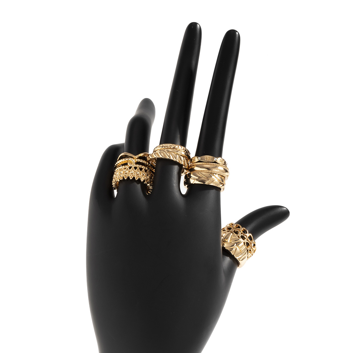 Retro Twist Hollow Alloy Ring Set Wholesalepicture6