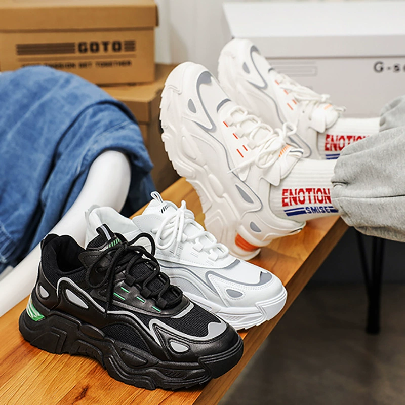 Женские кроссовки на мягкой нескользящей подошве, модные универсальные кеды на толстой подошве, дышащие кроссовки, увеличивающие рост, в стиле ins.