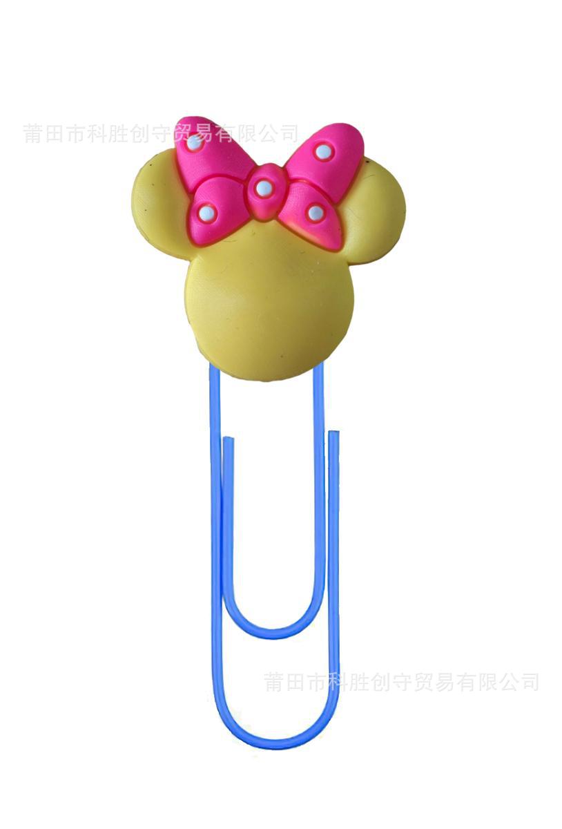 Mickey cabeza de la Oficina papelería clip de papel transfronterizo de dibujos animados nuevo PVC marcador