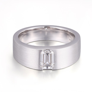 Cultivation Diamond Men's Ring One Carat Cvd Cultivation Emerald Advanced Men's Ring 18K Gold Wholesale Diamond Ring