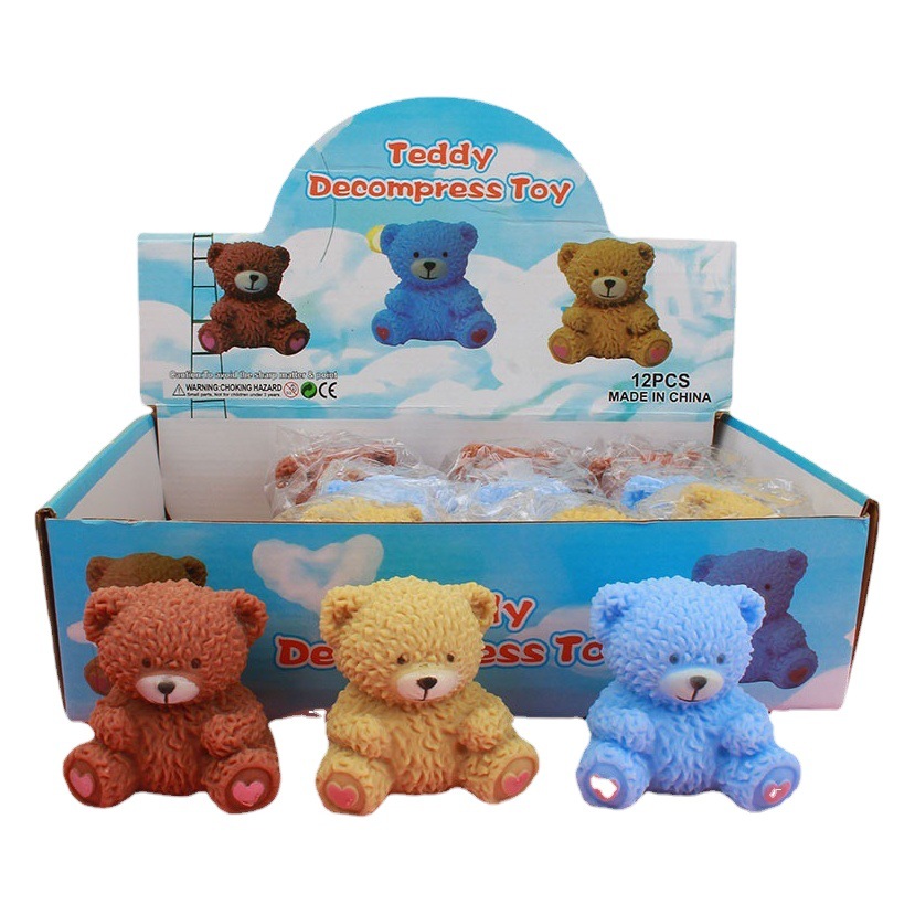 Peluche de oso descompresión creativo con música juguete antiestrés de pellizco bola de harina diseño transfronterizo