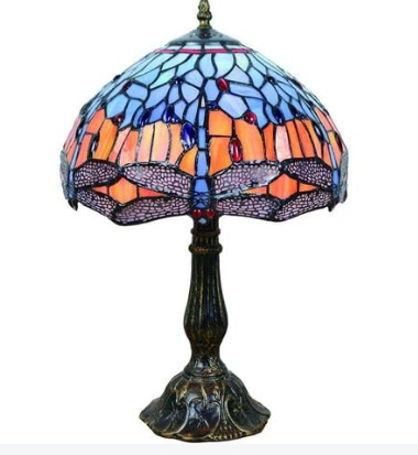 Huijing lámpara Tiffany entrega de una sola pieza Tiffany libélula habitación de hotel de noche lámpara de protección ocular restaurante lámpara de mesa decorativa