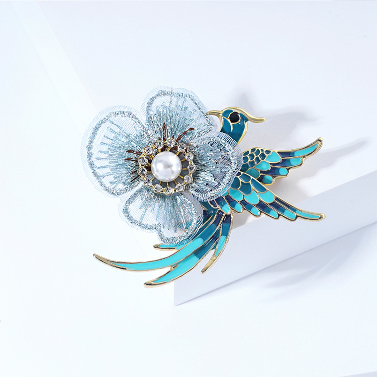 Chinese Style Creative Handmade Enamel Vintage High-end Phoenix Bird Brooch Women's Light Luxury Elegant Hanfu Cheongsam Accessories