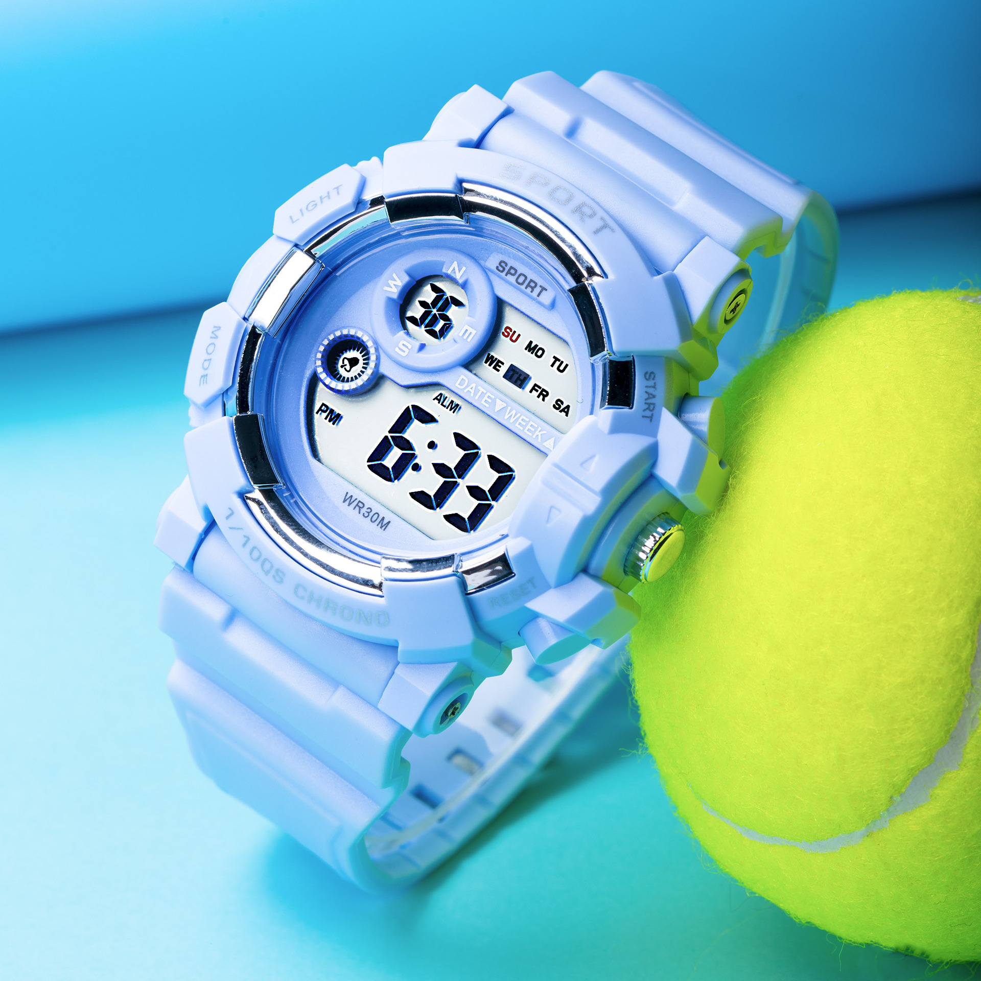 Tendencia de estudiantes de secundaria masculina y secundaria nocturna relojes electrónicos de alarma deportiva al aire libre simple en stock