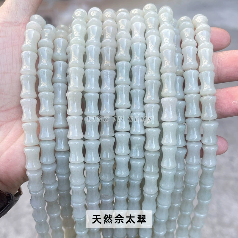 Бамбуковые бусины Tube Jade, 12 мм, натуральный камень для браслета своими руками — 32 шт в нити