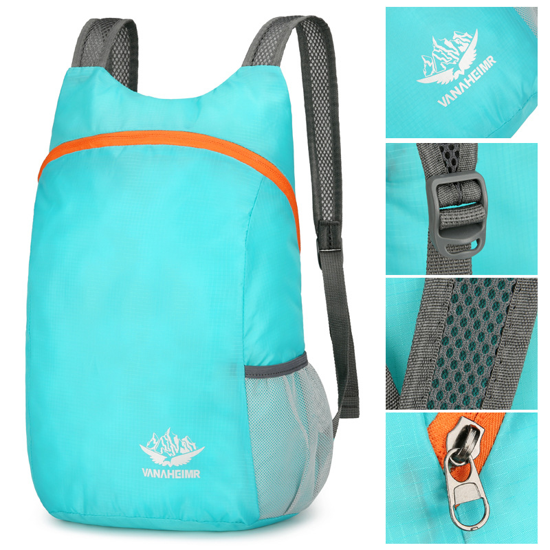 Mochila ligera de color sólido al por mayor de gran capacidad a prueba de agua de viaje para hombres y mujeres Mochila deportiva ultraligera al aire libre