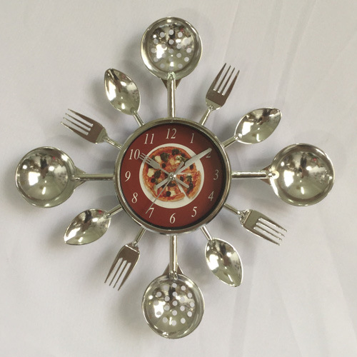 Reloj de pared de cocina decorativo y creativo - Artesanía de moda - Para cocina y sala de estar - Movimiento de cuarzo - Venta directa de fábrica