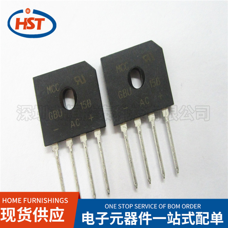 分立半导体产品桥式整流器GBU15B SIP-4 100V 15A