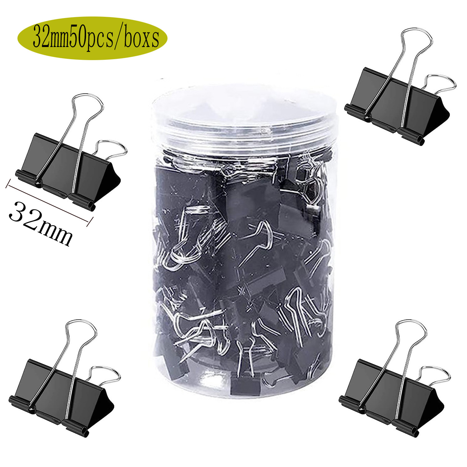 Juego de combinación de venta caliente transfronteriza Papelería Clip de cola larga de color Clip de cola de milano negro Clip de boleto de encuadernación de metal Clip de papel de prueba