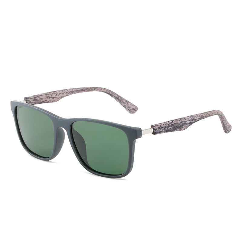 Nuevos hombres polarizados de comercio exterior gafas de sol de grano de madera UV400 transfronteriza deportes gafas de sol casuales suministro directo de fábrica