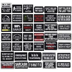 跨境新徽章補丁刺繡patch 布貼刺繡黑白色英文布貼英文字母長方形