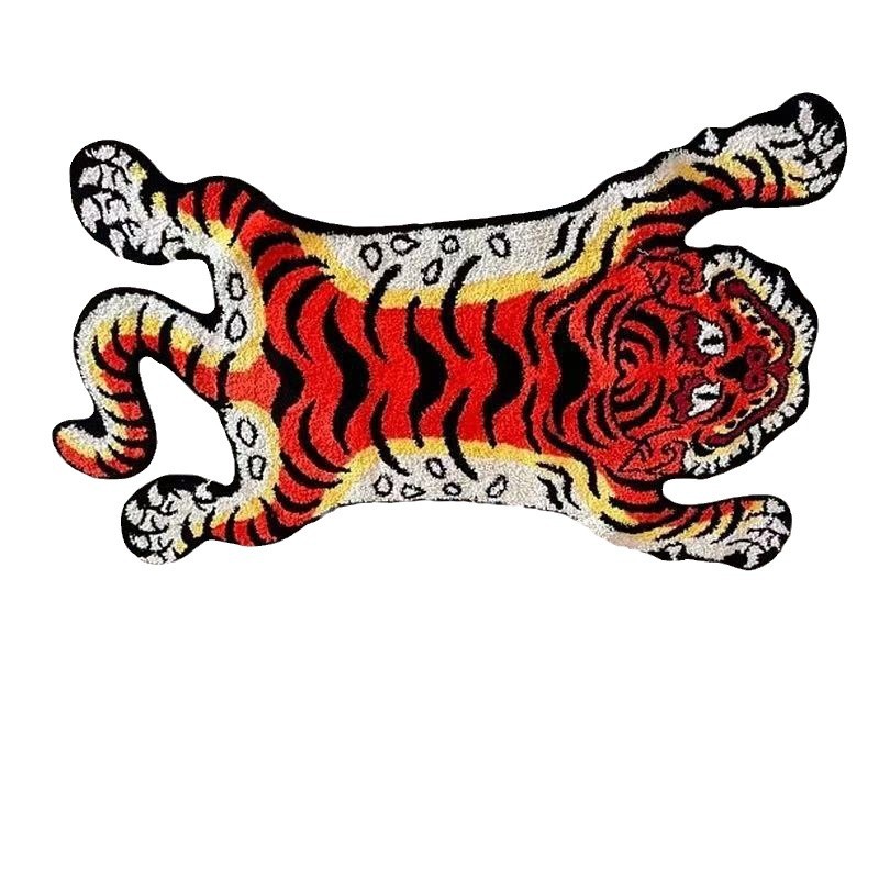 Modern Simple Tiger Flocking Carpet Living Room Sofa Coffee Table Floor Mat Study Bedroom Bedside Dirt-resistant Anti-slip Mat
