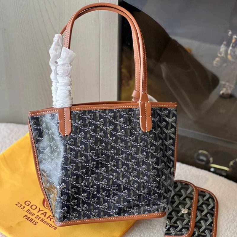 Goyard Mini Tote Bag Single Shoulder Handbag Women's Basket Bag Double-Sided Tote Shopping Bag Goyard Mini Tote Bag Single Shoulder Handbag Women's Basket Bag Double-Sided Tote Shopping Bag