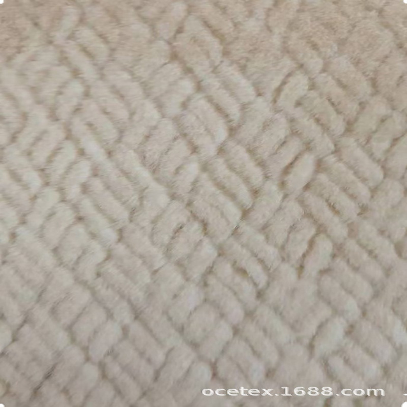 喷花小兔毛空调盖毯布家用沙发靠垫抱枕面料时尚休闲服装面料批发