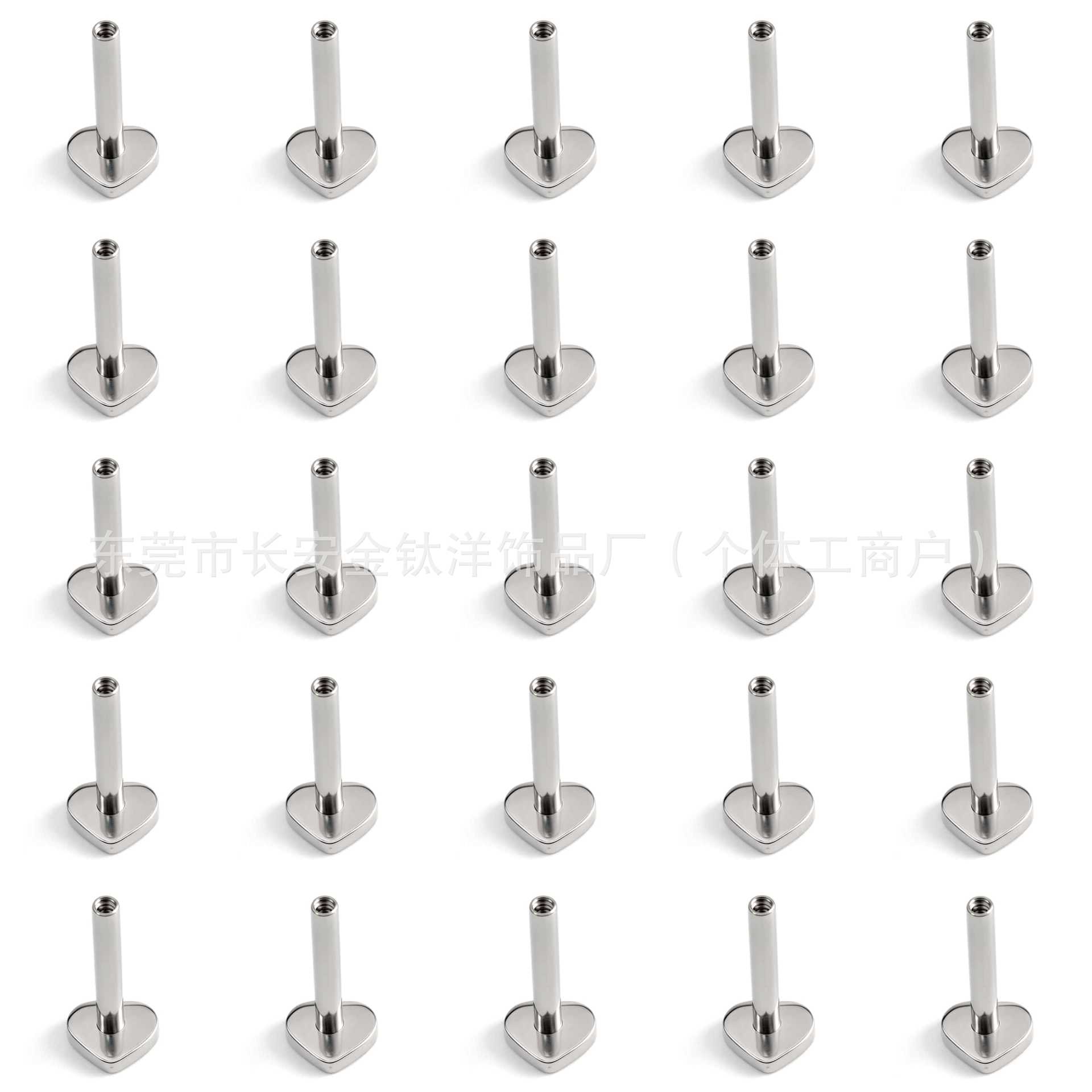 F136 Titanium Internal Thread Heart Base Lip Stud Tongue Stud Ear Stud Cartilage Stud G23 Titanium Alloy Piercing Jewelry detail image 8