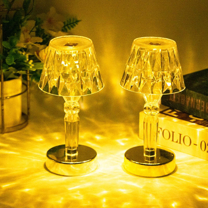LED table lamp for bedroom, acrylic lights, creative night light, decorations, material