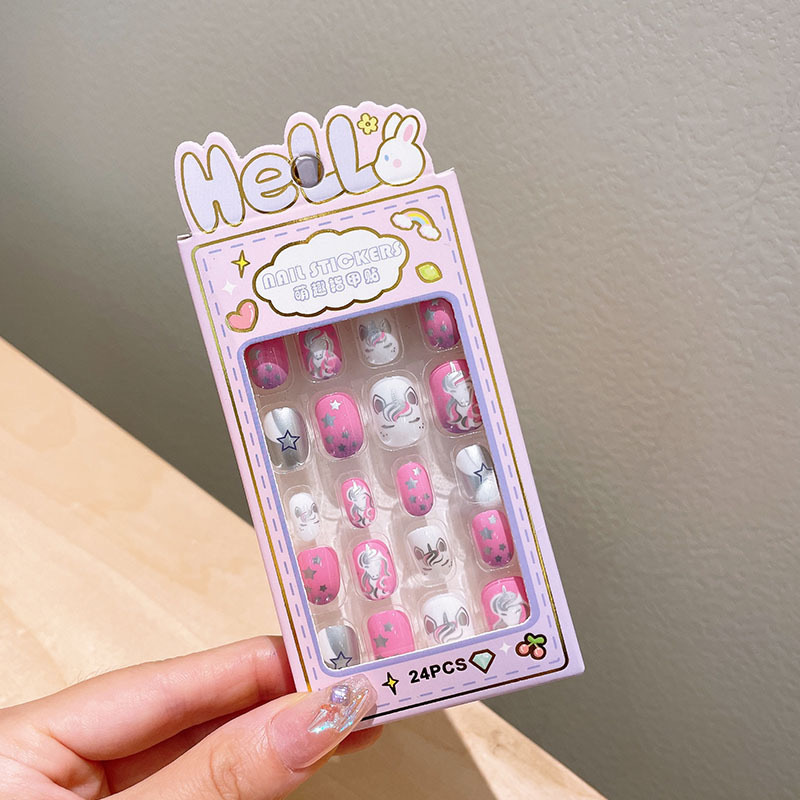 Niños dibujos animados estereoscópicos pegatinas de uñas niñas parches de uñas bebés desmontables impermeables uñas al por mayor