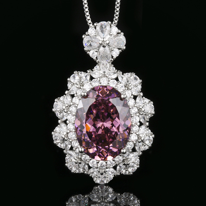 Joyas de Zhuang Shengsheng, cobre chapado en oro, nido de pájaro de simulación europea y americana, juego de colgante de alta gama en forma de huevo de color cortado 12*16