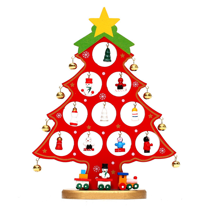 Árbol de Navidad de madera regalos de Navidad juguetes para niños decoración creativa escritorio día de Navidad regalos colgantes