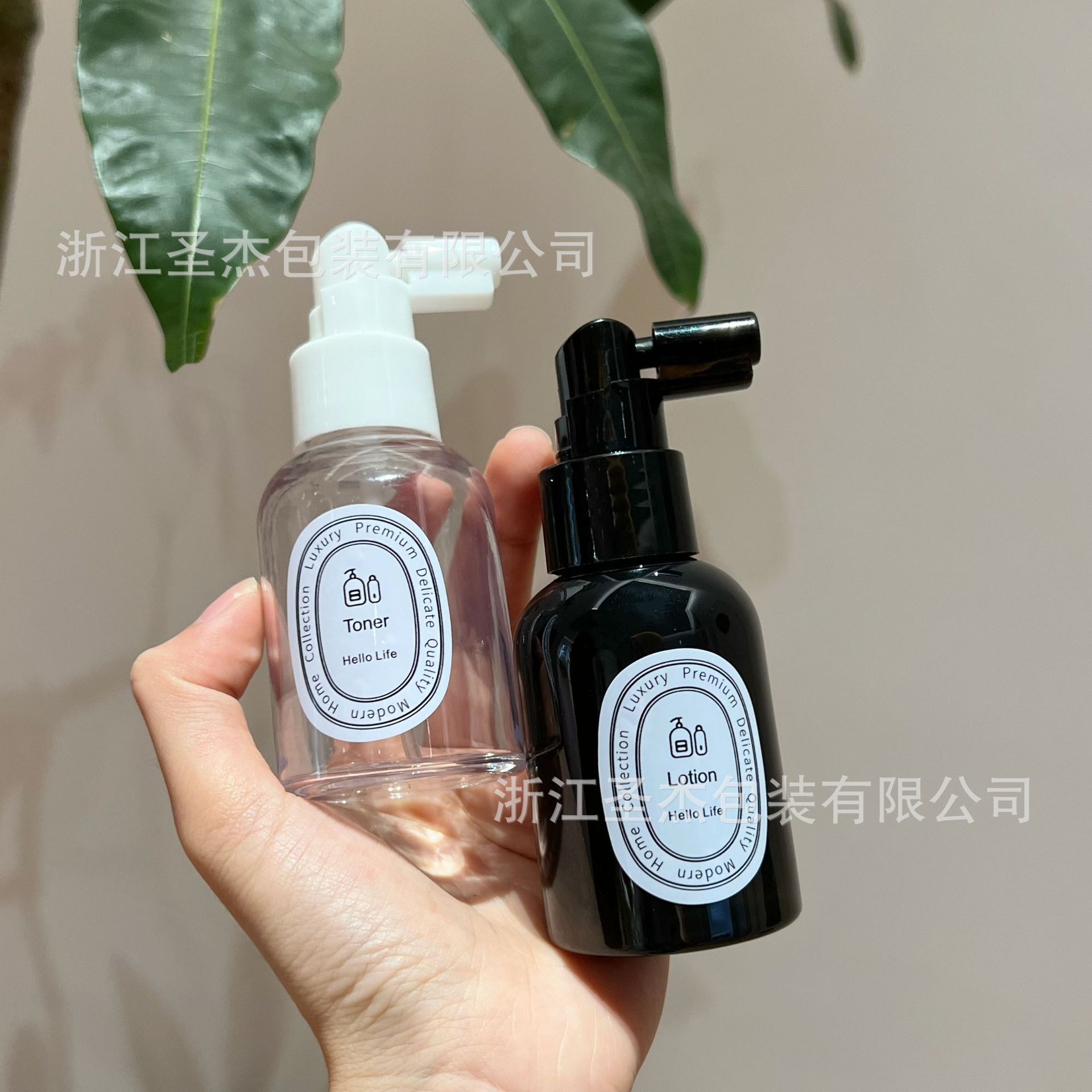 60ml长杆喷雾瓶加厚圆肩鼻喷口腔喷雾头皮护理养发固发精华喷雾瓶