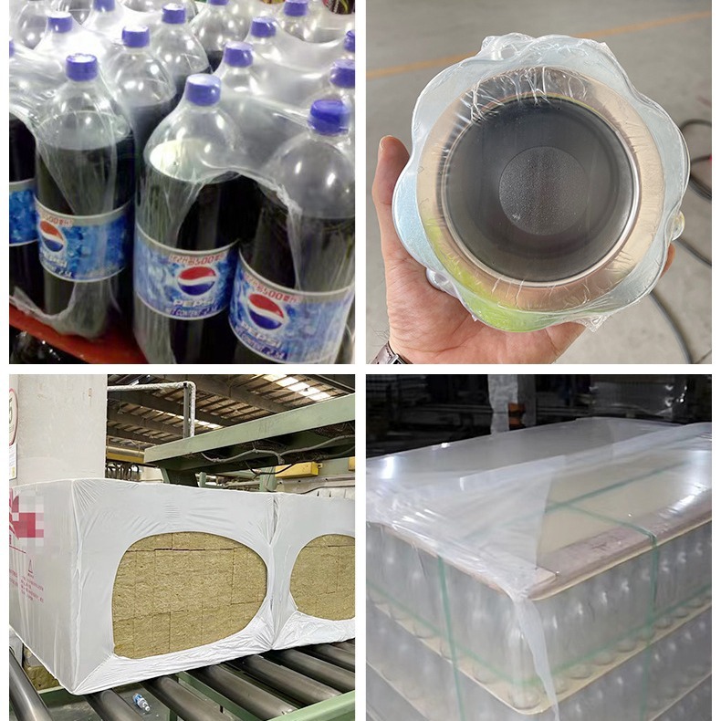 PE película retráctil fuente al por mayor agua mineral arroz racimo embalaje automático manguito película retráctil térmica PE de grado alimenticio