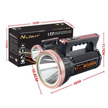 LED强光手电筒家用充电超亮大容量手提灯户外工地巡逻远程探照灯