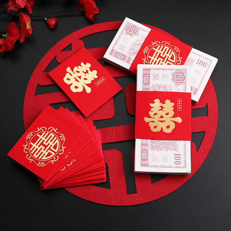 2022結婚改口萬元禮金卡錢套 通用創意訂婚彩禮聘禮紅包封錢套