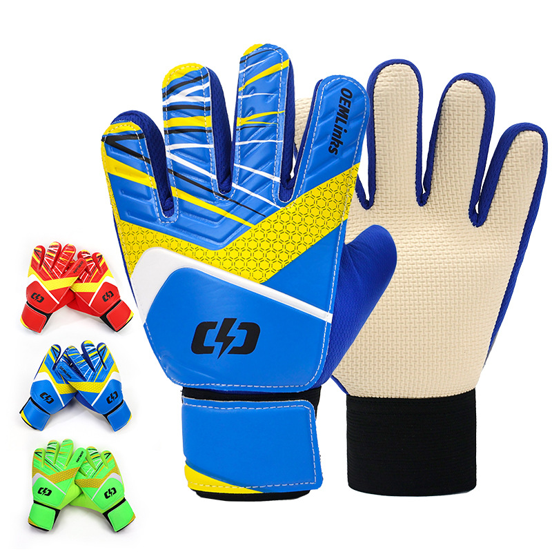 Cross-Border In-Stock Children's Soccer Goalkeeper Gloves with Finger Protection and Thickened Latex for Primary and Secondary School Students Training