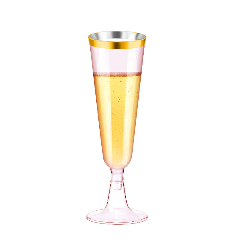 119-150ML 투명 컵 핑크 골드 림