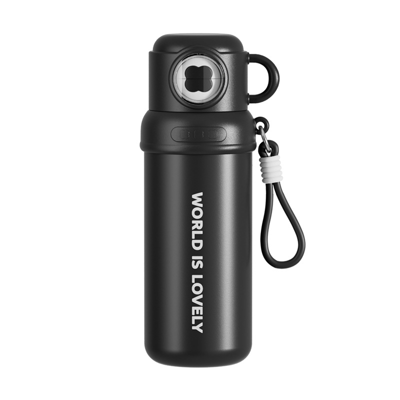 Taza de aislamiento de negocios de acero inoxidable alta capacidad de cuatro hojas portátil tres tazas de paja de bebida taza de agua de oficina de estudiantes