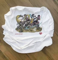 Y2K style airbrushed Manga tee японская текстура двойная базовая футболка с короткими рукавами