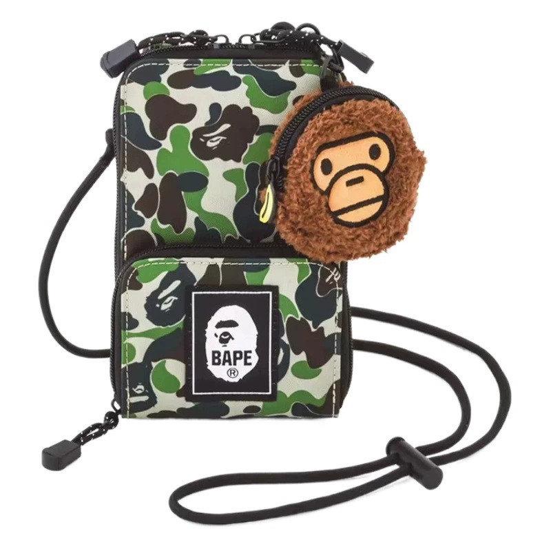 Японская осенне-зимняя новая сумка для журналов BAPE сумка через плечо кошелек для монет сумка для карт Модная брендовая сумка для мобильного телефона на одно плечо для мужчин и женщин