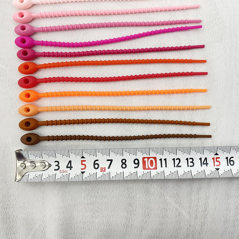 15cm硅胶彩色扎带收纳绕线器数据线整理绑带diy钥匙扣配件线带
